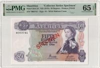 20.di.Mauritius, 50 Rupii 1967 Specimen, PMG 65