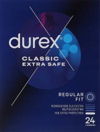 DUREX Extra Safe Prezerwatywy Dodatkowo Nawilżane 24 sztuki Ekstra Mocne