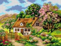 KANWA HAFT KRZYŻYKOWY 30x40 WIOSNA - 2617 z muliną