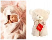 Kocyk z mikrofibry 76X102 cm - 3d BEŻOWY MIŚ