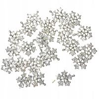 Śnieżynki Srebrne PUDEŁKO - zawieszki 2,7cm/24szt.