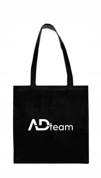 Torba czarna bawełniana z nadrukiem 1 kolor 50 szt. logo, na zakupy