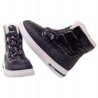 BUTY DZIECIĘCE ZIMOWE CZARNE ŚNIEGOWCE WODOODPORNE OCIEPLANE LEKKIE