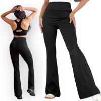 Legginsy damskie czarne klasyczne dzwony wysoki stan wyszczuplające