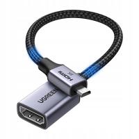 Ugreen HD182 Kabel Adapter Przejściówka Micro HDMI do HDMI 0.2m 8K 60Hz
