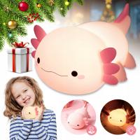 LAMPKA NOCNA XL DLA DZIECI axolotl MIĘKKI SILIKON LED USB