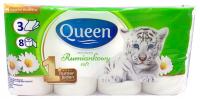 Королева Ромашковая туалетная бумага 3 слоя 8 рулонов