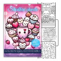 Kolorowanka Antystresowa Dla Dzieci Dorosłych KAWAII 60 Słodkich Wzorów A4