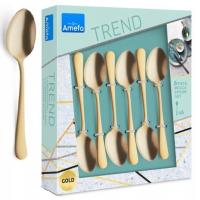 AMEFA AUSTIN SZTUĆCE ZŁOTE KOMPLET MAŁE ŁYŻECZKI DO KAWY MOKKI DLA 6 OSÓB