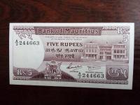Banknot 5 rupii Mauritius