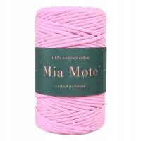 47 нитей Mia Mote хлопковый шнур скрученный для макраме розовый 3 мм 100 м
