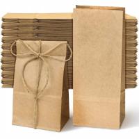 PAPIEROWE TORBY KLOCKOWE 10x7x26 cm BRĄZOWE 100 szt. OPAKOWANIA NA PREZENTY