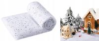 Dywanik Koc Podkład Mata pod Choinkę Sztuczny Śnieg z Brokatem