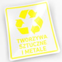 Наклейка этикетка для мусорного ведра контейнер для мусора пластик и металл 15 см