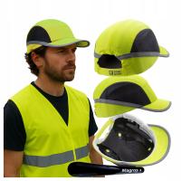 Lekki Kask Hełm ABS Czapka z Daszkiem BHP 5cm COVERGUARD czapko-kask YELLOW
