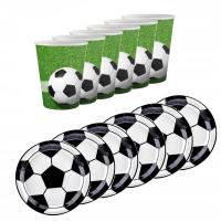 Бумажные стаканчики футбольные тарелки на день рождения с футбольным мячом ЭКО