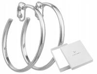 Duże Koła Klipsy Srebrne Colibra Kółka 4.3cm Damskie Lekkie Efektowne Grube