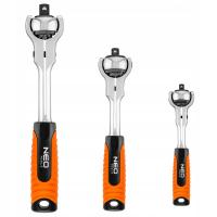 NEO TOOLS 3x grzechotka obrotowa 360° 72T 1/4