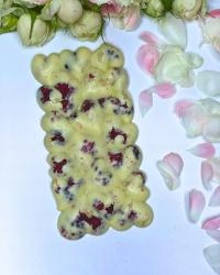 Tabliczka Belgijskej Białej Czekolady Malina