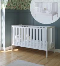 Детская кроватка BAMBI 2in1 120x60 с перилами, которую можно превратить в диван-кровать