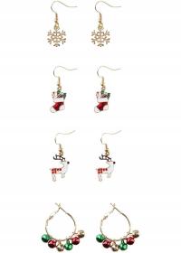 -- KOLCZYKI ŚWIĄTECZNY MOTYW 4PARY