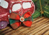 Świąteczna kokardka dla psa - Ręcznie robione kokardy dla zwierząt