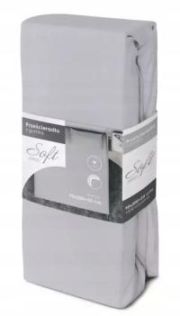 PRZEŚCIERADŁO Z GUMKĄ 90X200 SZARE GŁADKIE JERSEY BAWEŁNIANE BAWEŁNA