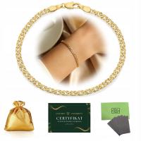 ZŁOTA BRANSOLETKA DAMSKA ŁAŃCUSZKOA ROMBO STAL CHIRURGICZNA 3 MM + GRATISY