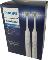 ZESTAW 2x SZCZOTECZKA PHILIPS SONICARE 6100 HX6877/34 SONICZNA BIAŁA