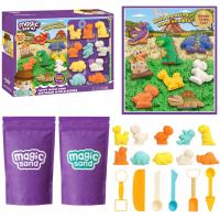 MAGICZNY PIASEK KINETYCZNY 500G ZESTAW 2 KOLORY + FOREMKI + AKCESORIA