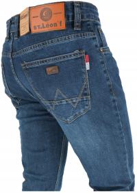 SPODNIE KLASYCZNE S25 PROSTA NOGAWKA GRANATOWE L36 W33