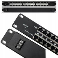 Patch panel RACK 48V 24 порта Passive PoE Injector