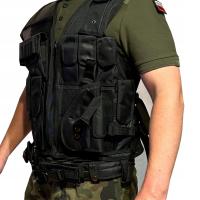 Военный тактический жилет черный полицейский ASG защита сильный