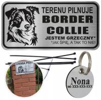 TABLICZKA UWAGA PIES ADRESÓWKA BORDER COLLIE