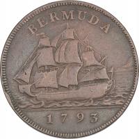 8.hy.BERMUDY, JERZY III, 1 PENS 1793 rzadka