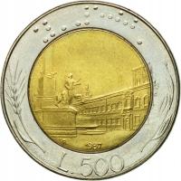 Włochy 500 lire lirów 1987 Italia