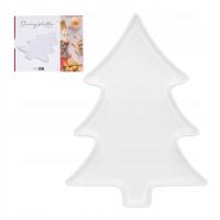 Talerz na przekąski biała porcelana w kształcie choinki świąteczny półmisek