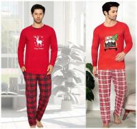 ŚWIĄTECZNA piżama męska bawełna długi rękaw 1181