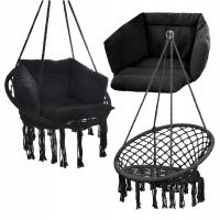 КАЧЕЛИ АИСТЫ ГНЕЗДО С ПОДУШКОЙ XXL САДОВЫЙ НАБОР ЧЕРНЫЙ БОХО 120 СМ