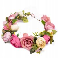 Бохо венок цветы розовый свадебный пионы