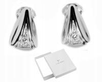 Srebrne Klipsy z Kryształami na Uszy Colibra Uniwersalne Eleganckie Wygodne