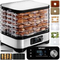 10в1 большая сушилка для фруктов и грибов Yoer 450 Вт INOX таймер 6 SIT 9 добавок