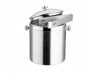 Pojemnik na lód ze szczypcami, stal nierdzewna, 1,5 l