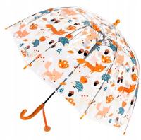 PARASOL PARASOLKA DZIECIĘCA DLA DZIECI PRZEZROCZYSTA AUTOMATYCZNA GŁĘBOKA