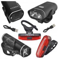 Комплект велосипедных фонарей передний задний для велосипеда EX3MLY сильный свет IPX4