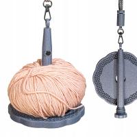 Przenośny uchwyt na włóczkę kordonek do szydełkowania - DEEP GRAY