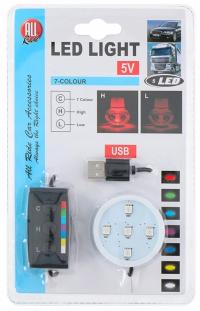 PODŚWIETLENIE POPPY MULTIKOLOR USB 5V ŚCIEMNIACZ 7 kolorów TIR LAPTOP