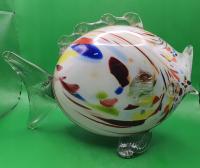 Szklana ,stojąca ryba szkło PRL w stylu Murano