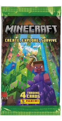 MINECRAFT PANINI CREATE EXPLORE SURVIVE KARTY TCG - 10 saszetek - 40 kart