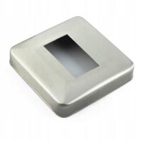 Rozeta nierdzewna 90x90 mm pod profil 40x20 mm szlif, Stal 304